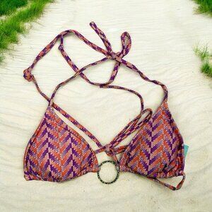 Melissa Odabash Size 6 Swimsuit String bikini top retro vintage purple orange
